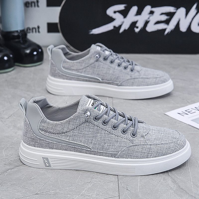 Scarpe casual stringate da uomo in tela traspirante 2