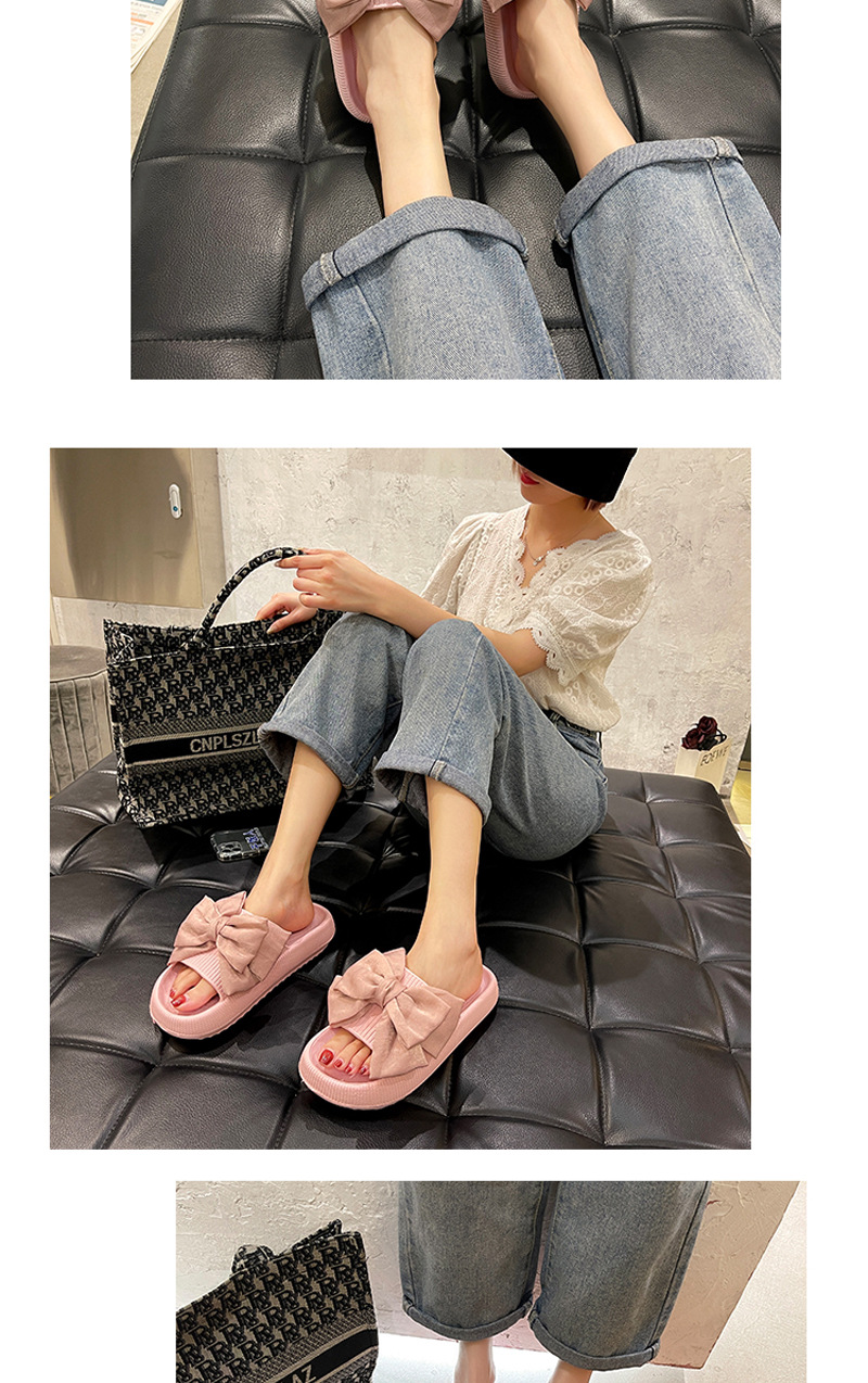 Dames plateau pantoffels met strik – Lichtgewicht & Gedempt detail 1