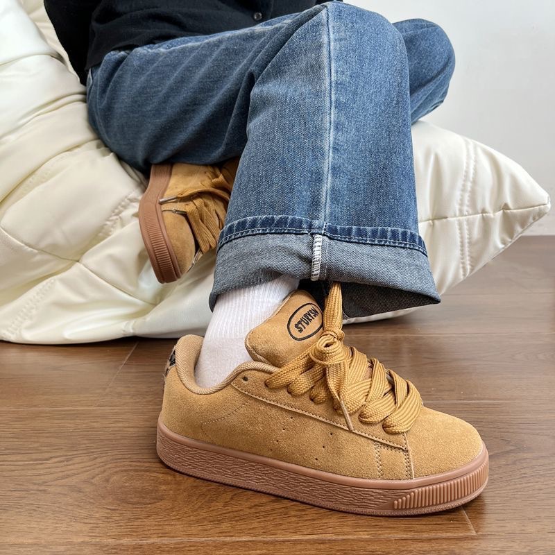 Unisex suède plateau skateschoenen met vetersluiting detail 3