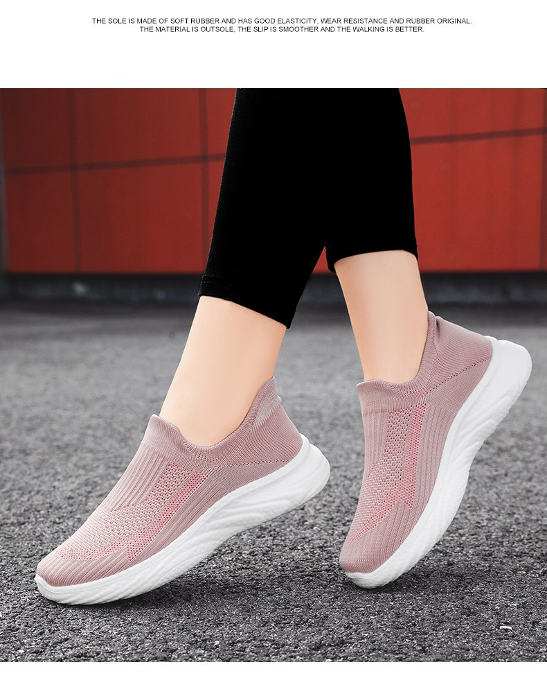 Atmungsaktive Slip-on-Freizeitschuhe aus Strick für Damen detail 7