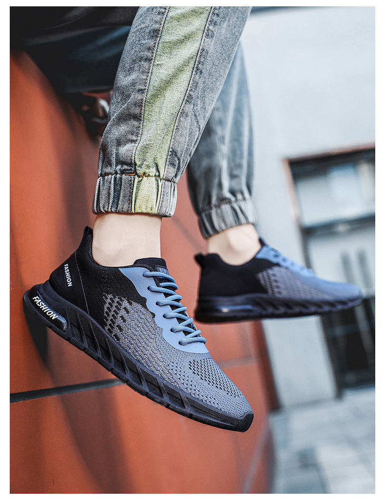 Men's Breathable Mesh Lace-Up Running Shoes detail 9