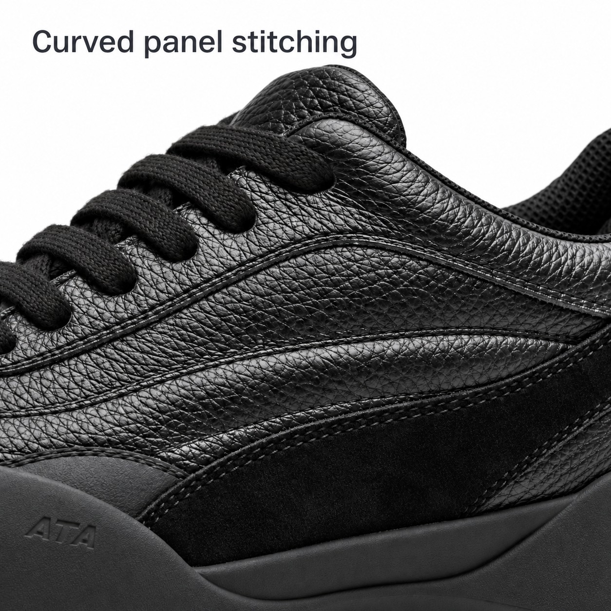 Unisex Full-Grain Leather Rubber Toe-Cap Lace-Up Casual Shoes detail 2