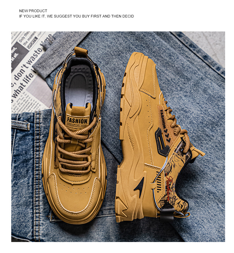 Men's Colorblock Cushioned Platform Casual Shoes detail 10