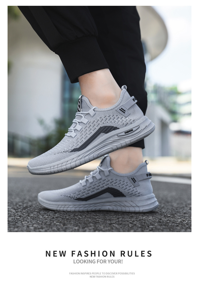Men's Breathable Mesh Lightweight Lace-Up Running Shoes detail 6