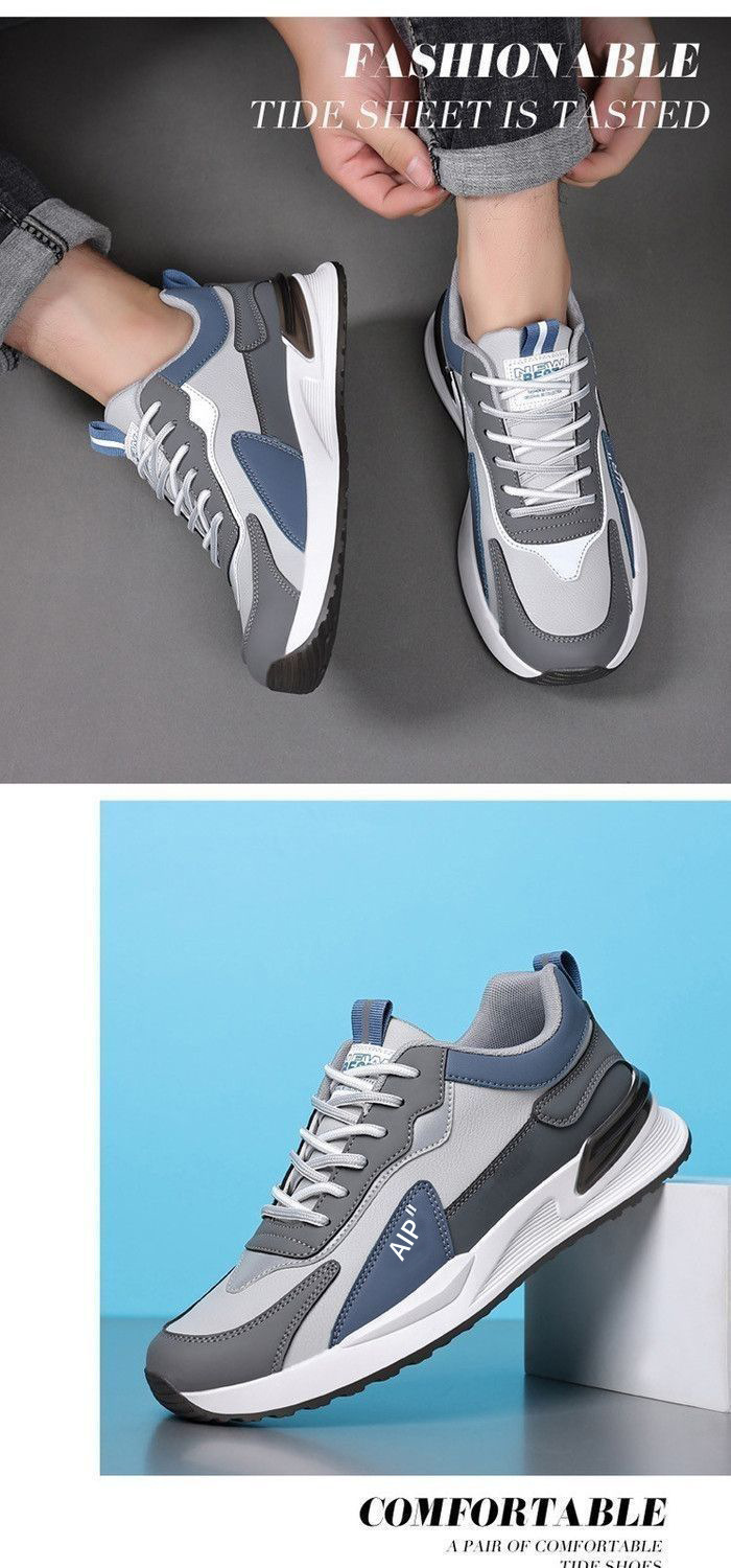 Chaussures casual pour homme à lacets et semelle amortissante color-block detail 2