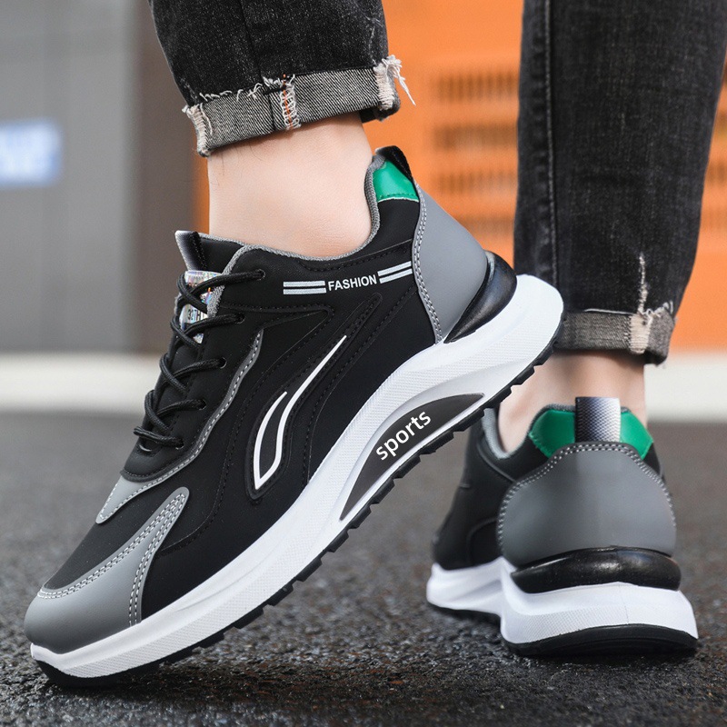 Gedämpfte Herren-Sneaker mit Schnürung im Colorblock-Design 4