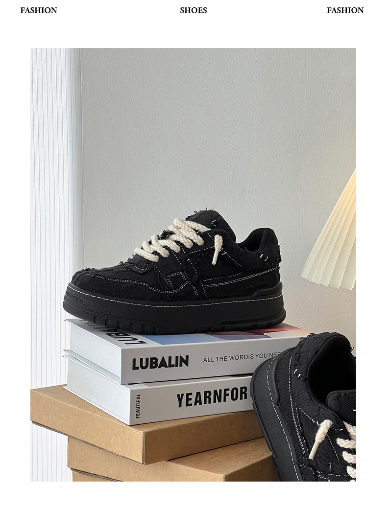 Unisex Plateau-Freizeitschuhe im Distressed-Look mit Schnürung detail 16