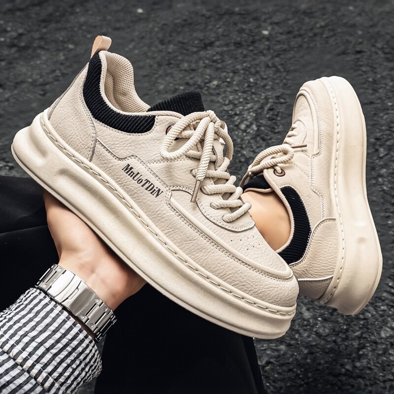 Men's Lace-Up Platform Casual Shoes 4