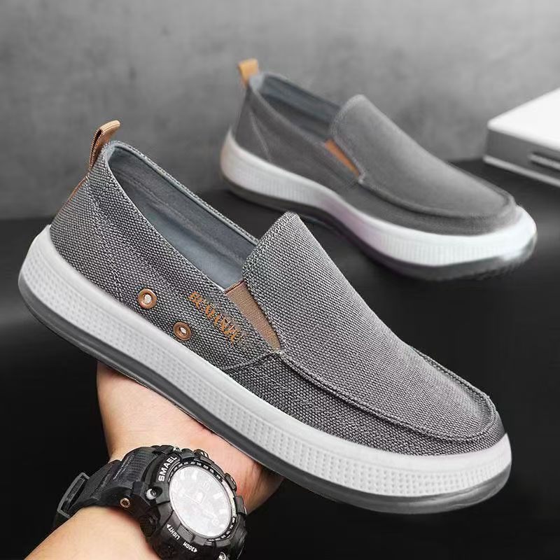 Atmungsaktive Canvas-Slip-On-Freizeitschuhe für Herren