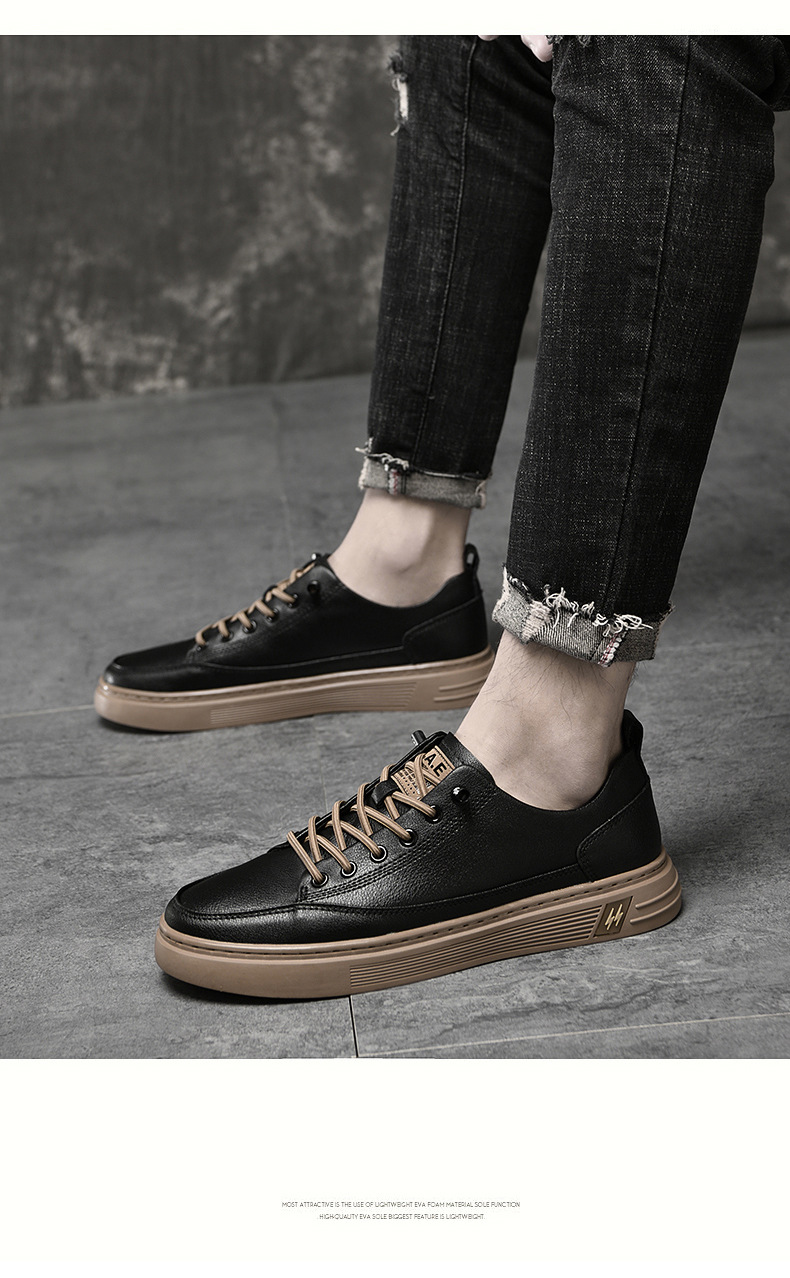 Men's Breathable Leather Lace-Up Casual Shoes detail 7