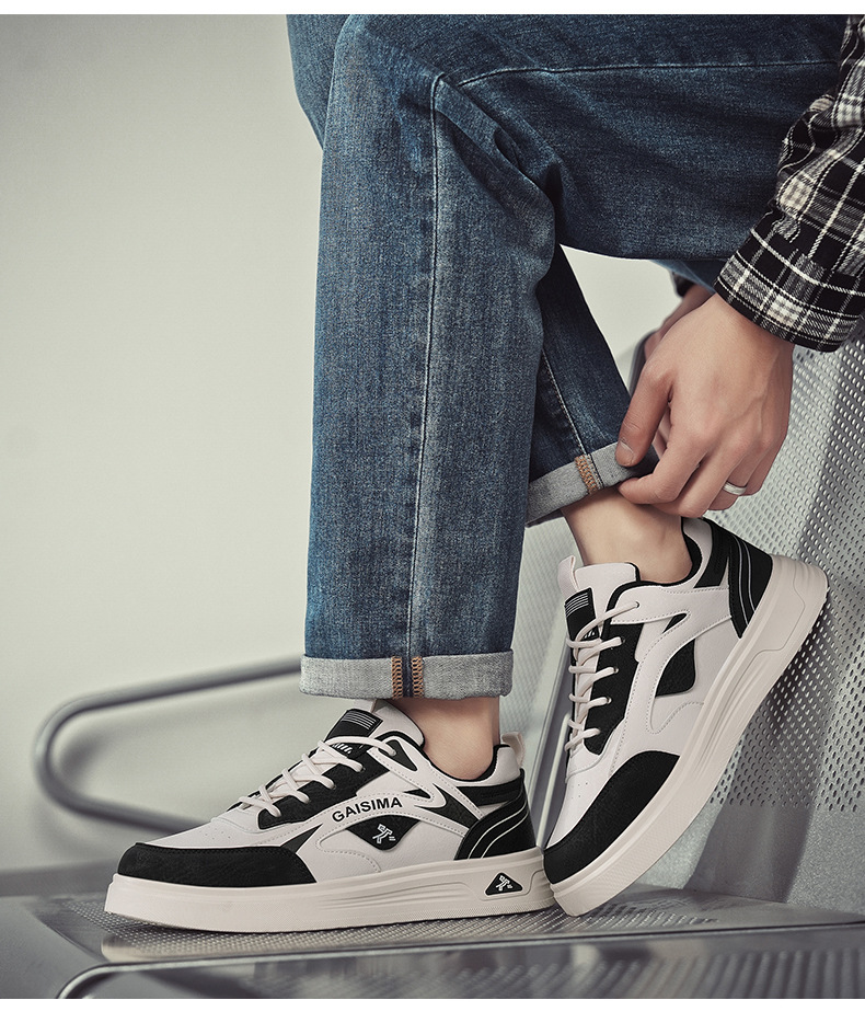 Scarpe casual da uomo stringate e traspiranti con design color block detail 10