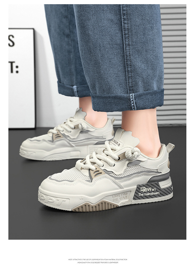 Men's Breathable Colorblock Lace-Up Casual Shoes detail 5