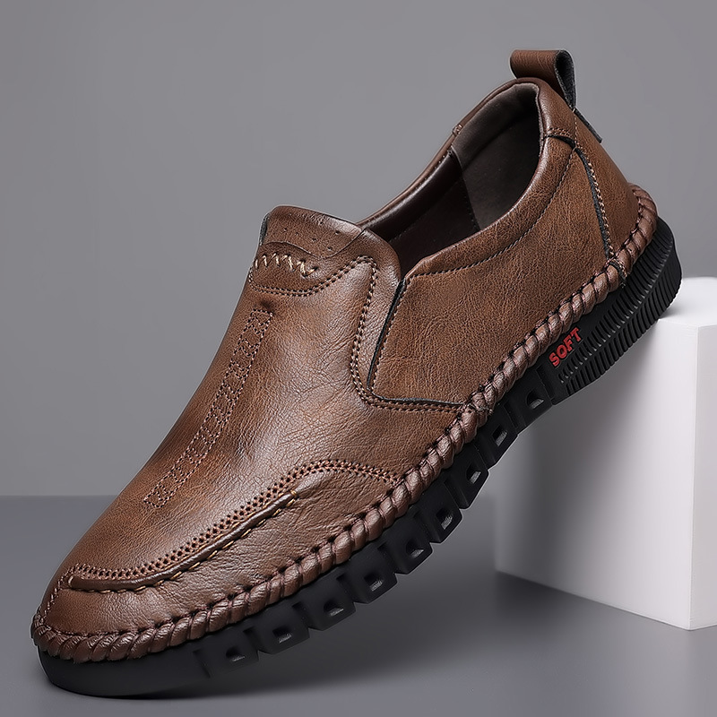 Bequeme Slip-On Freizeitschuhe für Herren aus PU-Leder mit weicher Sohle detail 7