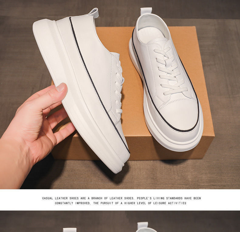 Plateau-Freizeitschuhe für Herren aus PU-Leder zum Schnüren detail 5