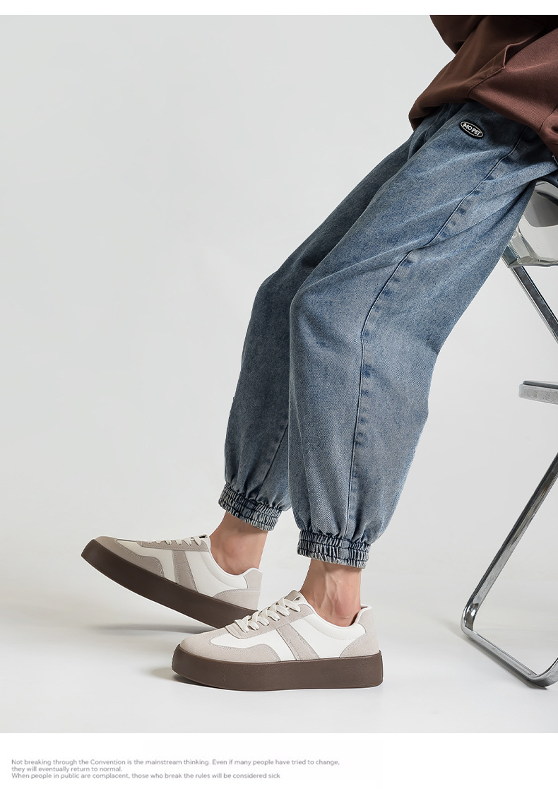 Chaussures casual unisexes à plateforme et lacets style colorblock detail 9