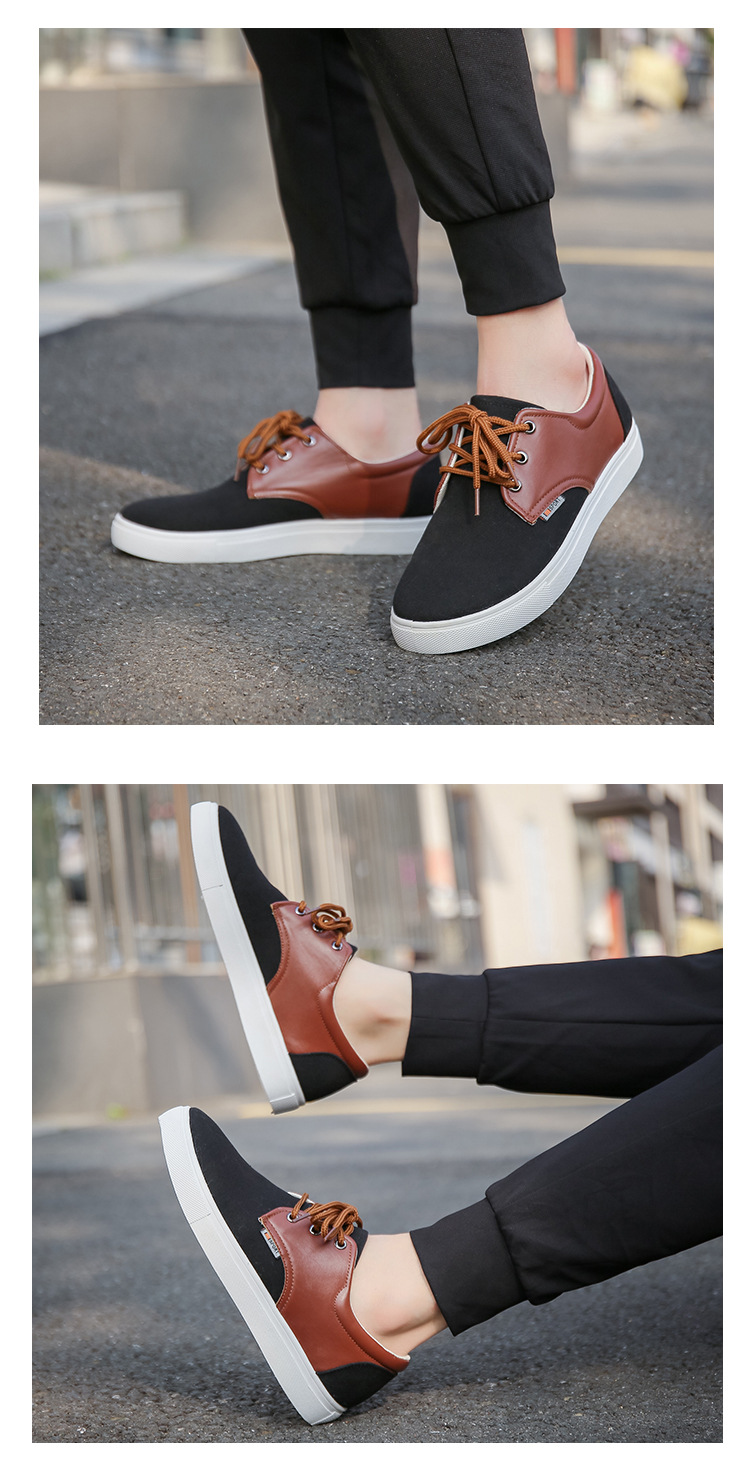 Men's Breathable Canvas Colorblock Casual Shoes detail 8