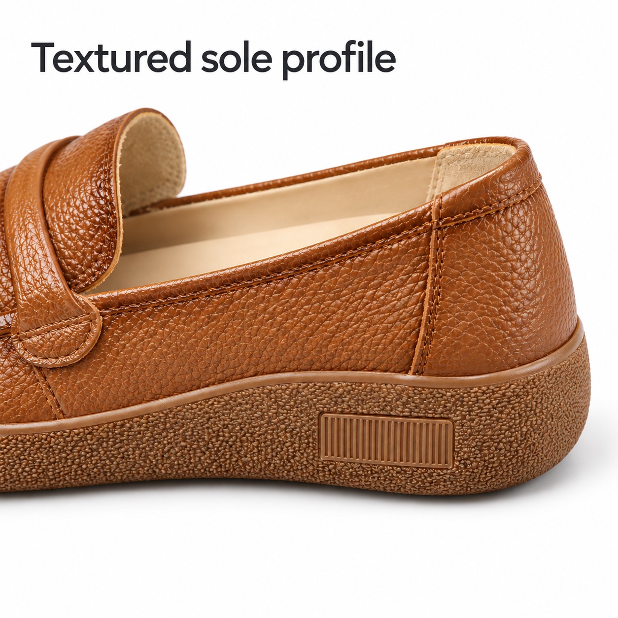 Women's Full-Grain Leather Chunky-Sole Loafer Flats detail 4