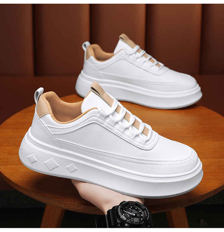 Herren Plateau-Freizeitschuhe aus Leder mit Dämpfung detail 6