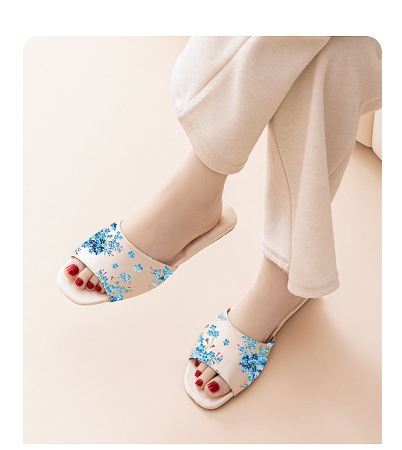 Pantofole da donna floreali a punta aperta con suola ammortizzata detail 5