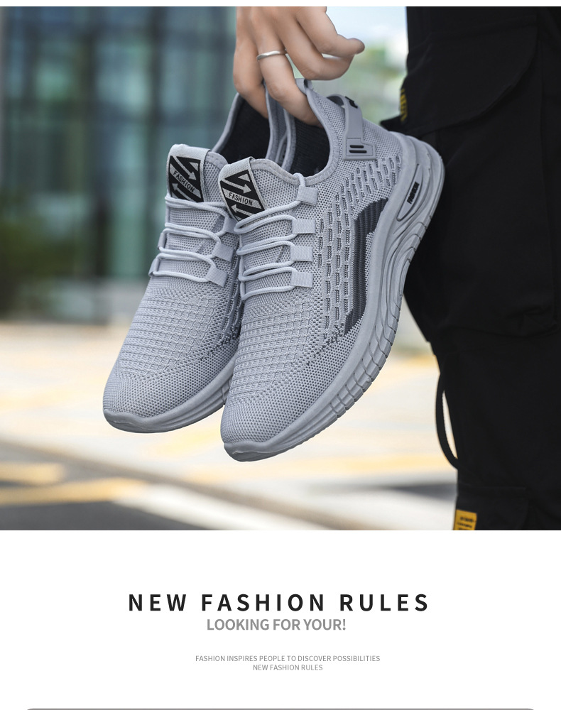 Men's Breathable Mesh Lightweight Lace-Up Running Shoes detail 8