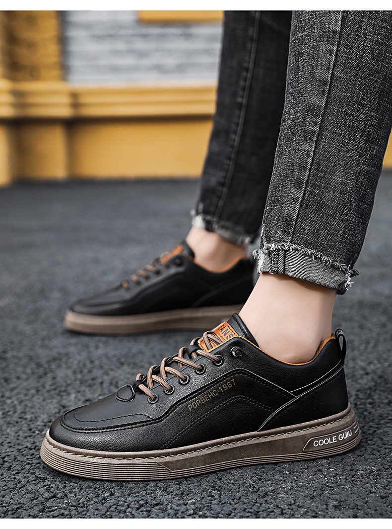 Lage leren veterschoenen voor heren - Casual schoenen detail 5