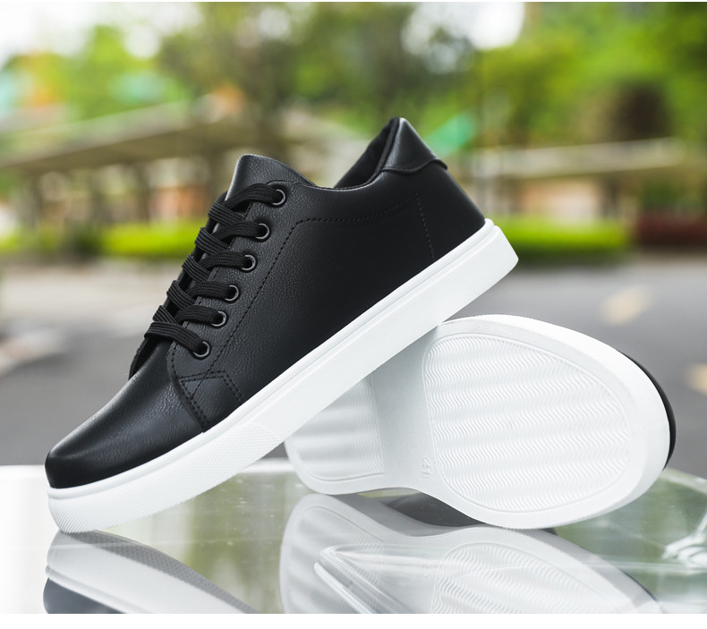 Men's PU Leather Lace-Up Non-Slip Casual Shoes detail 15