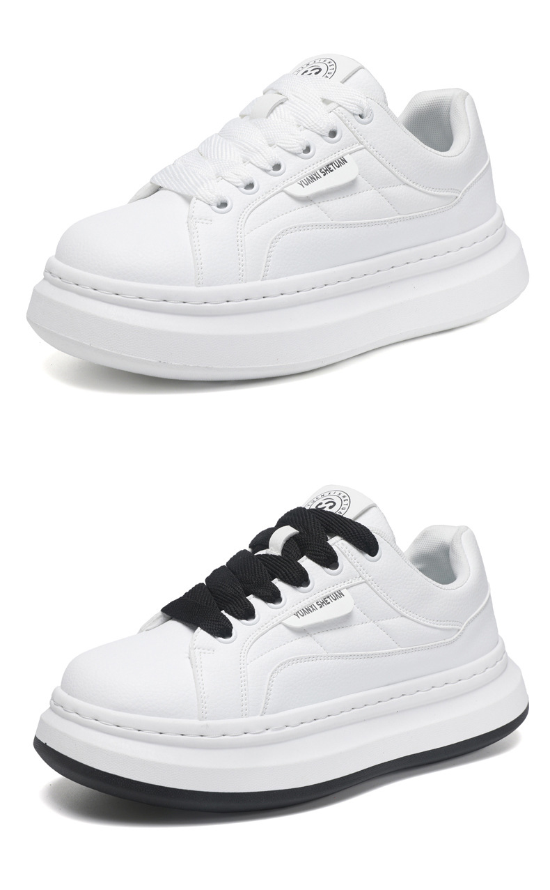 Herren Plateau-Freizeitschuhe aus PU-Leder zum Schnüren detail 18