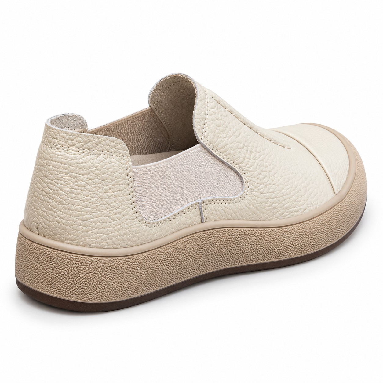 Women's Full-Grain Leather Wide Toe Box Slip-On Casual Shoes 6
