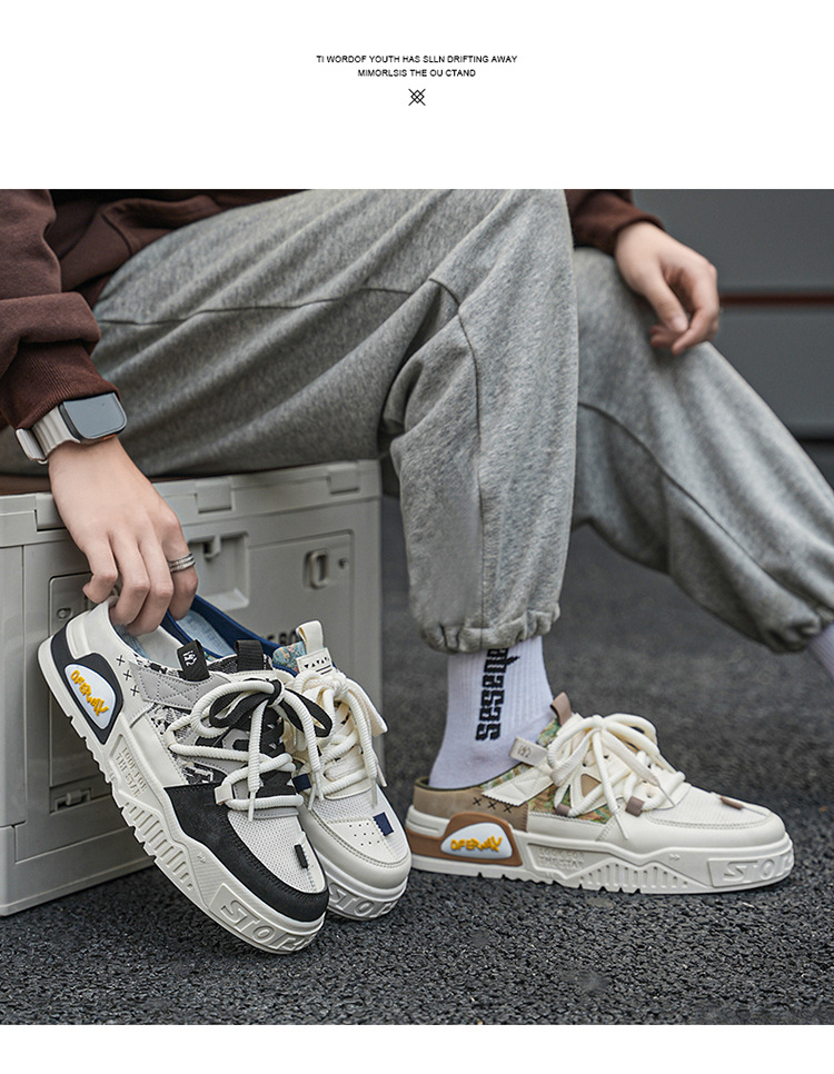 Chaussures casual sans lacets respirantes pour homme au design colorblock detail 2