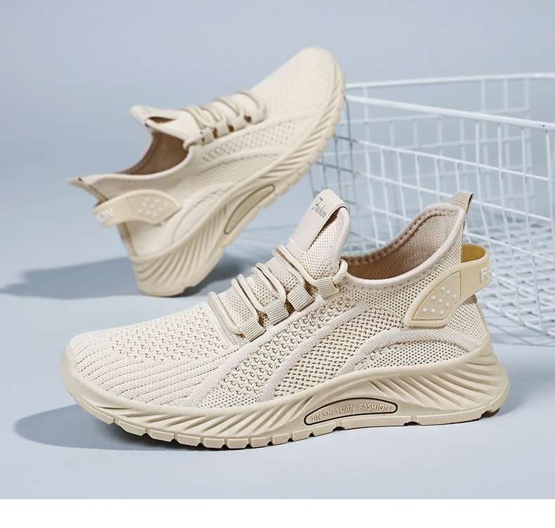 Women's Breathable Knit Lace-Up Running Shoes detail 14