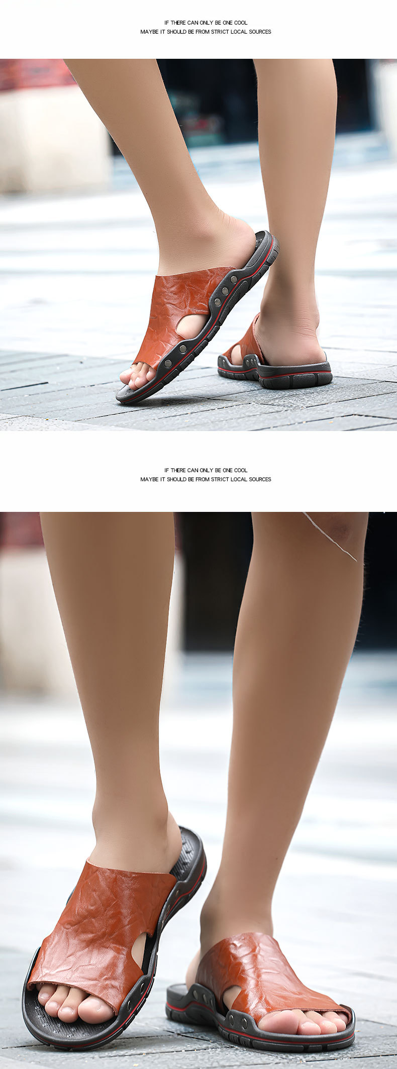 Men's Casual Non-Slip PU Leather Slide Slippers detail 11