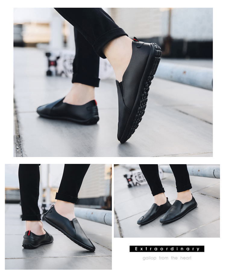 Men's Lightweight Slip-On PU Leather Casual Shoes detail 4