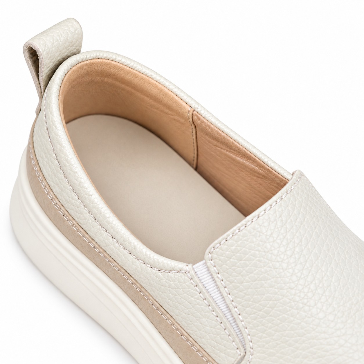 Women's Full-Grain Leather Platform Slip-On Casual Shoes 8