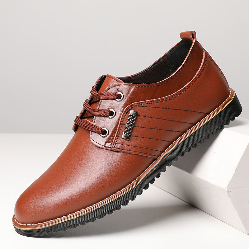 Rutschfeste Herren-Freizeitschuhe aus Leder mit Schnürung detail 7