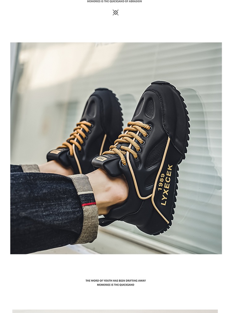 Sneakers casual stringate da uomo color block detail 5