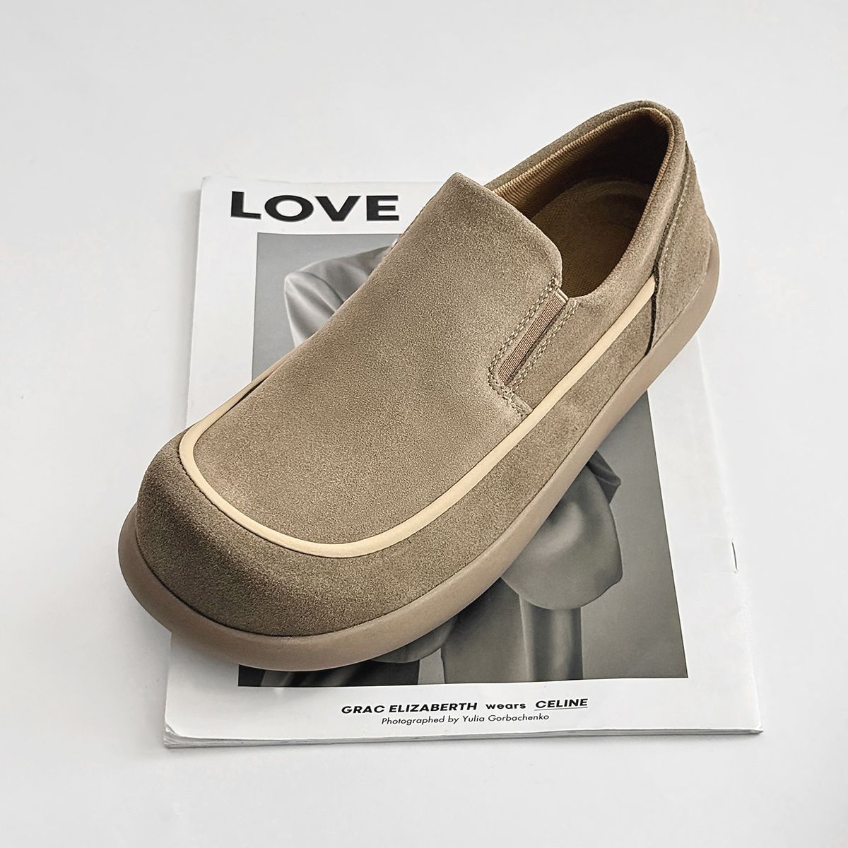 Casual slip-on herenschoenen van suède detail 17