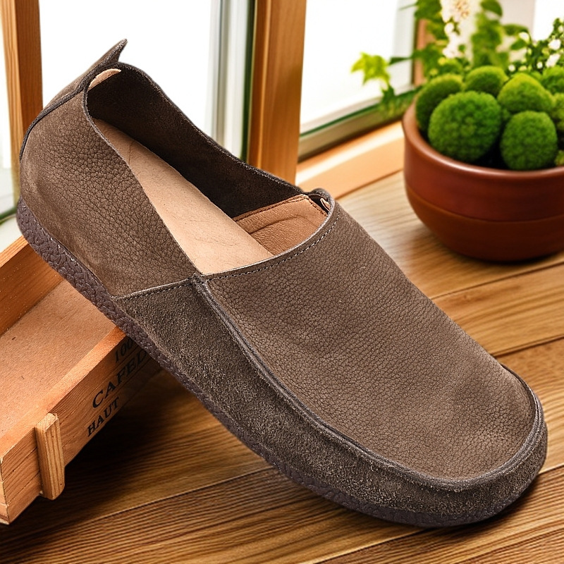 Herren Freizeitschuhe aus echtem Leder zum Hineinschlüpfen detail 4