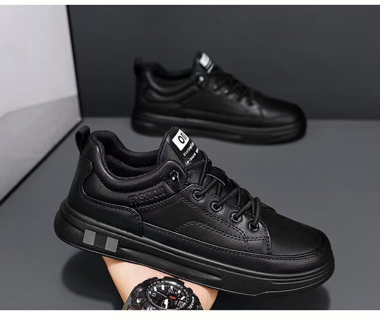 Scarpe casual da uomo in pelle PU stringate con suola ammortizzata detail 2