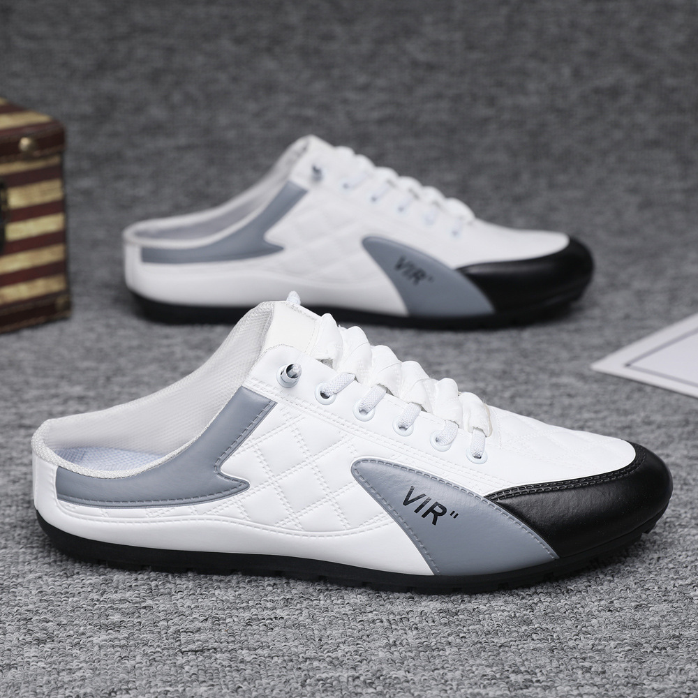 Zapatos casuales slip-on de cuero sintético en bloques de color para hombre 3