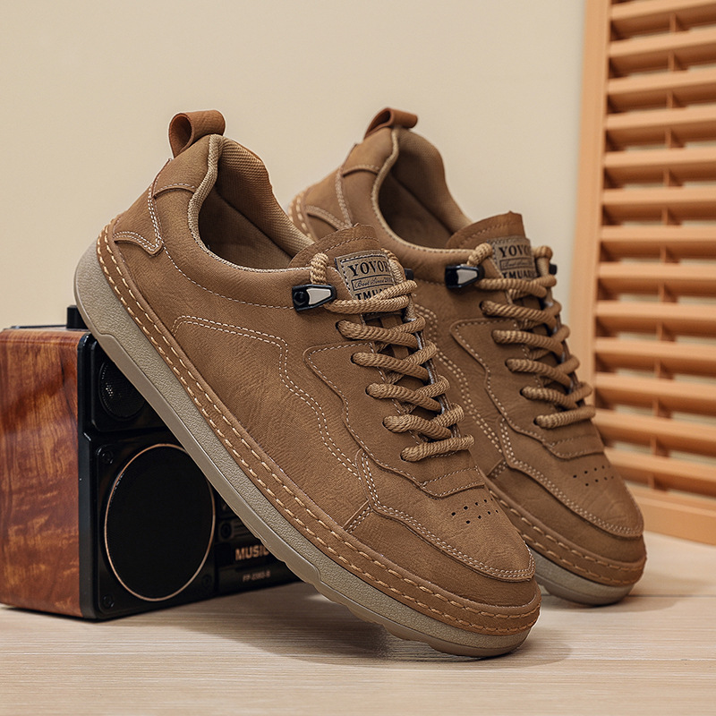 Herren Freizeitschuhe aus PU-Leder mit Schnürung & rutschfester Sohle 5