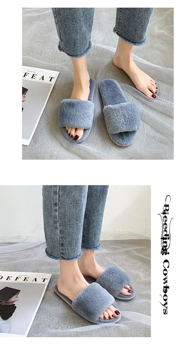 Chaussons douillets en peluche à bout ouvert pour femme detail 7
