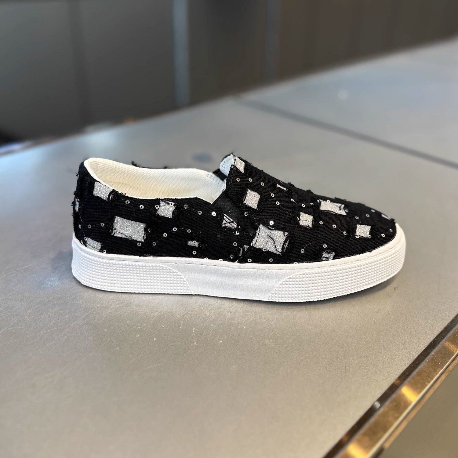 Ademende canvas slip-on casual schoenen voor dames detail 7