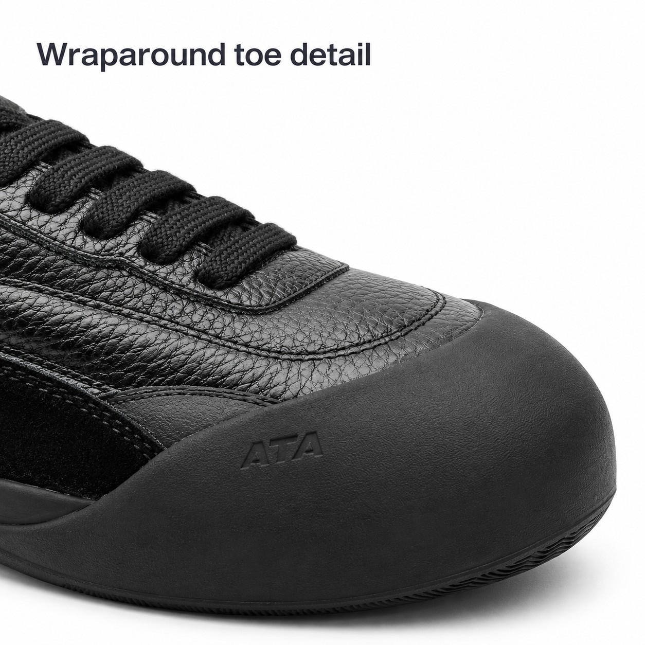 Unisex Full-Grain Leather Rubber Toe-Cap Lace-Up Casual Shoes detail 5
