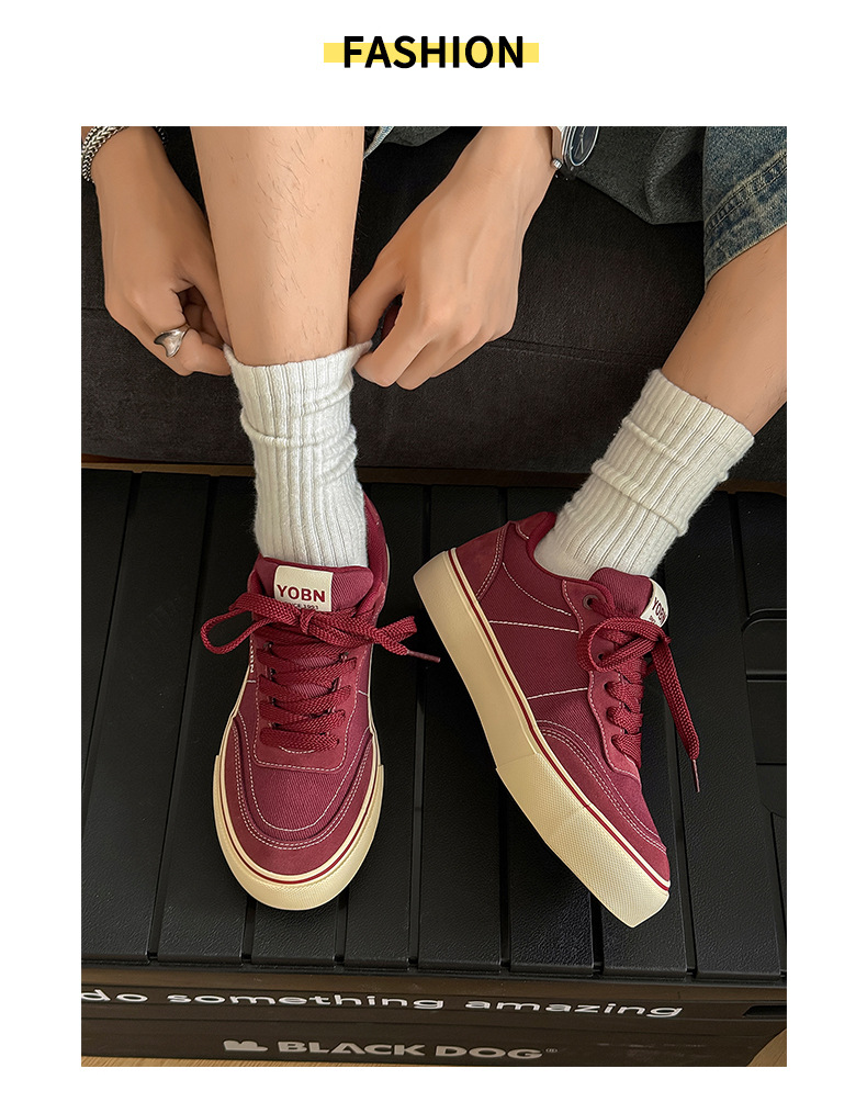 Men's Breathable Canvas Lace-Up Casual Shoes detail 6