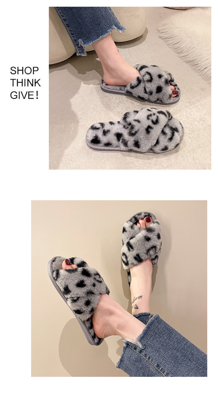 Pantofole aperte in morbido peluche da donna detail 3