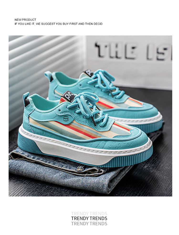 Herren Plateau-Sneaker zum Schnüren mit Streifen detail 11