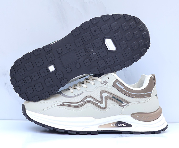Sneakers casual da uomo traspiranti stringate con motivo color block detail 15