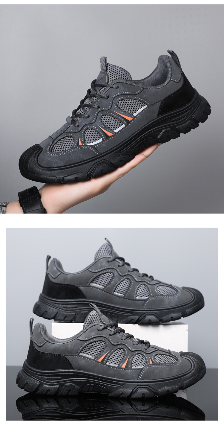 Atmungsaktive Herren-Freizeitschuhe mit Mesh und Schnürung für draußen detail 13