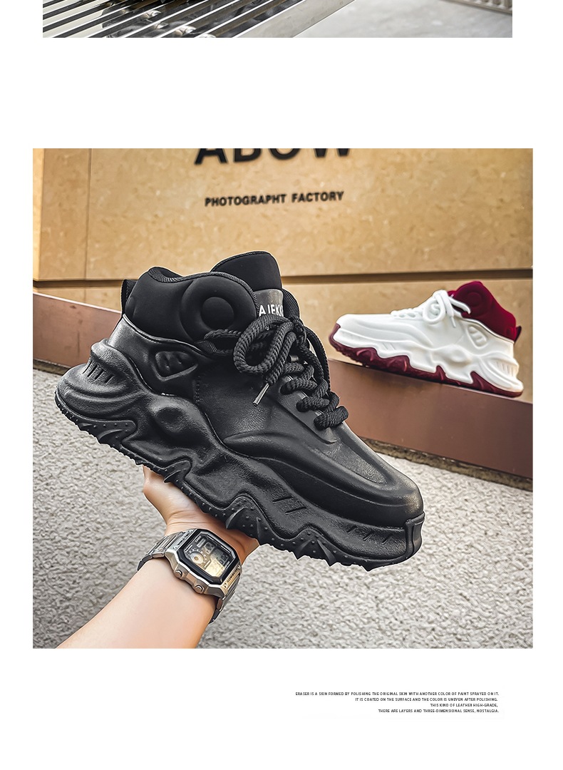 Gedämpfte Plateau-Sneaker für Herren im Colorblock-Design detail 12