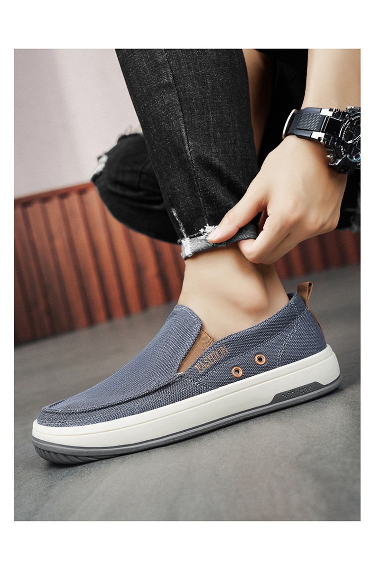 Men's Breathable Canvas Slip-On Casual Shoes detail 6